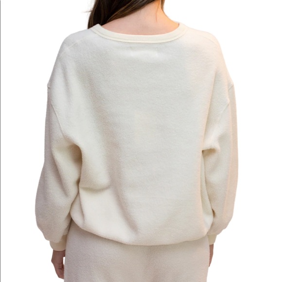 THE GREAT. white / cream Sherpa Sleep Henley top 0 - Picture 4 of 16